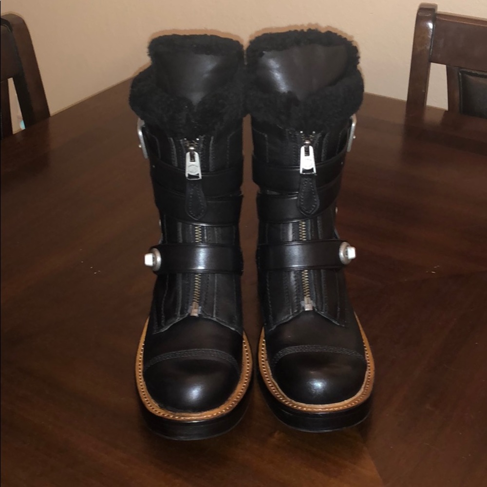 Zip Moto Genuine Shearling Boot